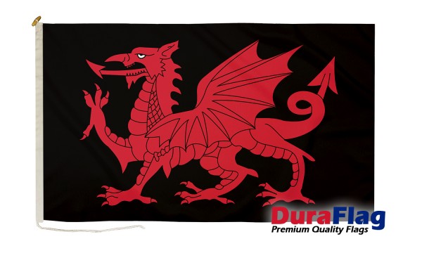 DuraFlag® Welsh Dragon Black Premium Quality Flag